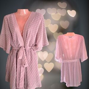Belted Chiffon Romper l Swiss Dot Chiffon Romper w/tie l Rose l 3X